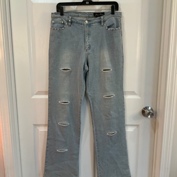 LANA ERICA RHINESTONE CUT OUT JEANS SIZE 10 - Picture 2 of 13